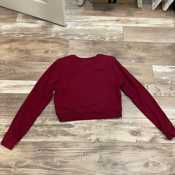 LA Hearts Maroon leopard cropped sweatshirt - Picture 2 of 4